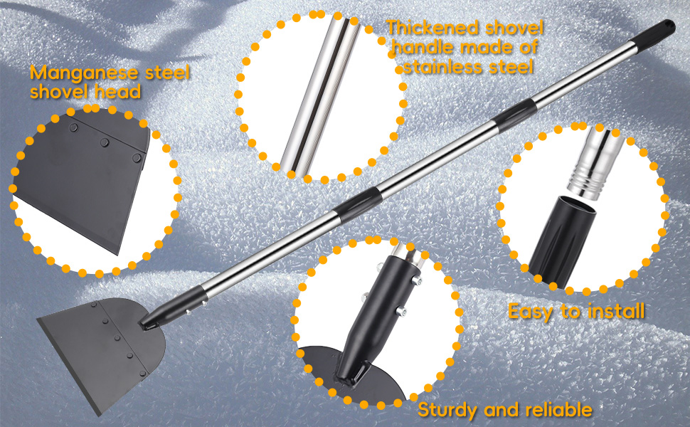 Lelezia Pala da neve multifunzionale Pala per pulizia