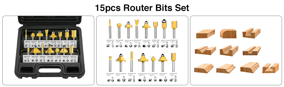 Set frese in metallo duro, 15 pezzi
