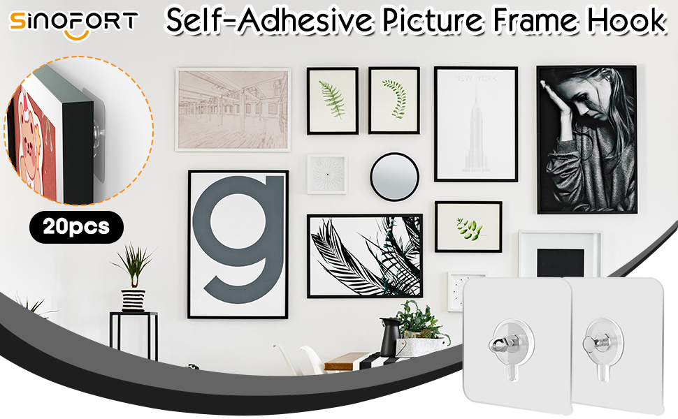 20 ganci autoadesivi