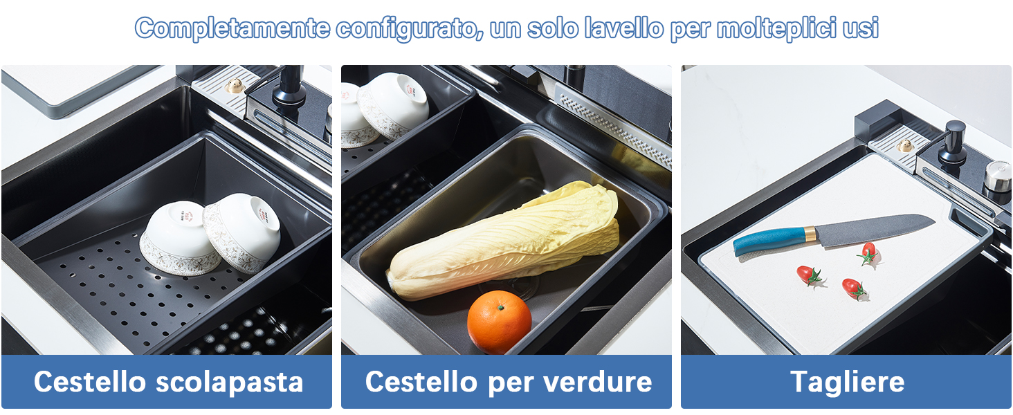 TVTIUO Lavello da Cucina con Display Digitale, Lavello da Cucina in Acciaio Inox