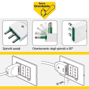 Vimar multipresa elettrica con spine orientabili