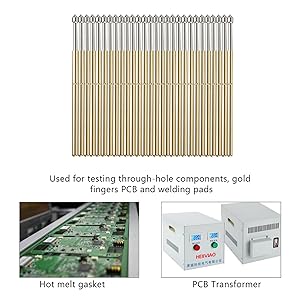 Pogo pins, pack of 100. P100-E2 Spring Contact Diameter 1.5mm Tapered Head Pogo Pin Test Tools