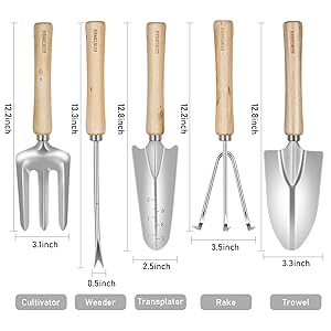 Set di 5 attrezzi da giardinaggio