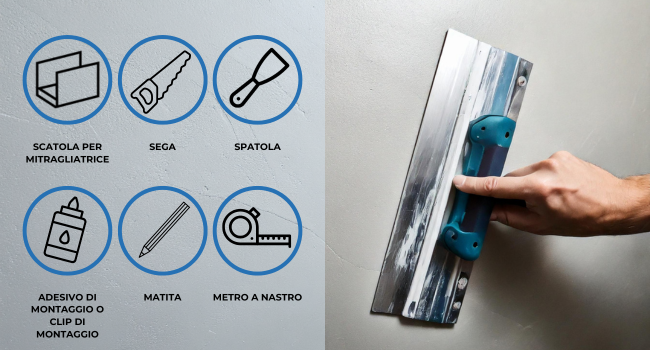 Adesivo mastice o clip di montaggio