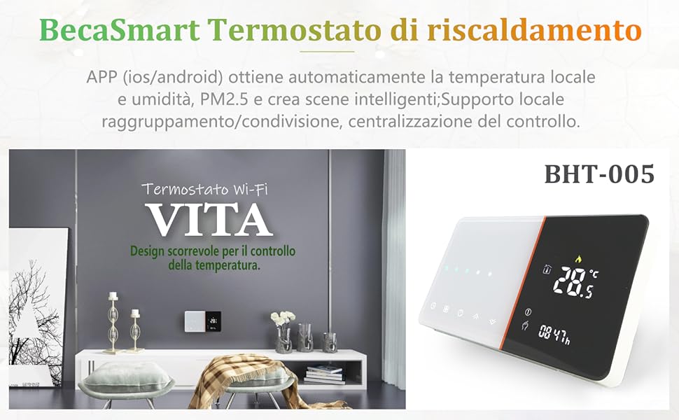 BecaSmart serie 005 Termostato Wi-Fi intelligente