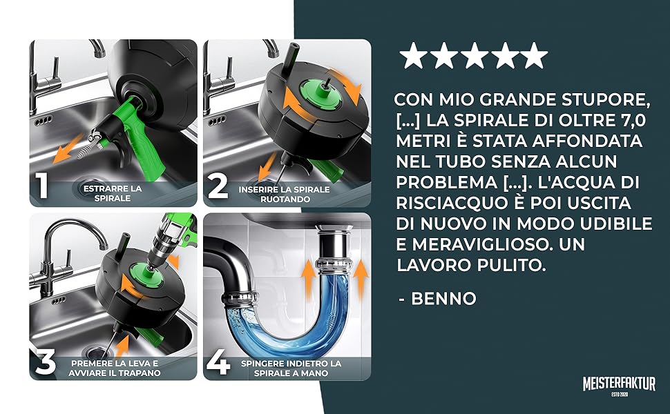 Spirale per la pulizia dei tubi