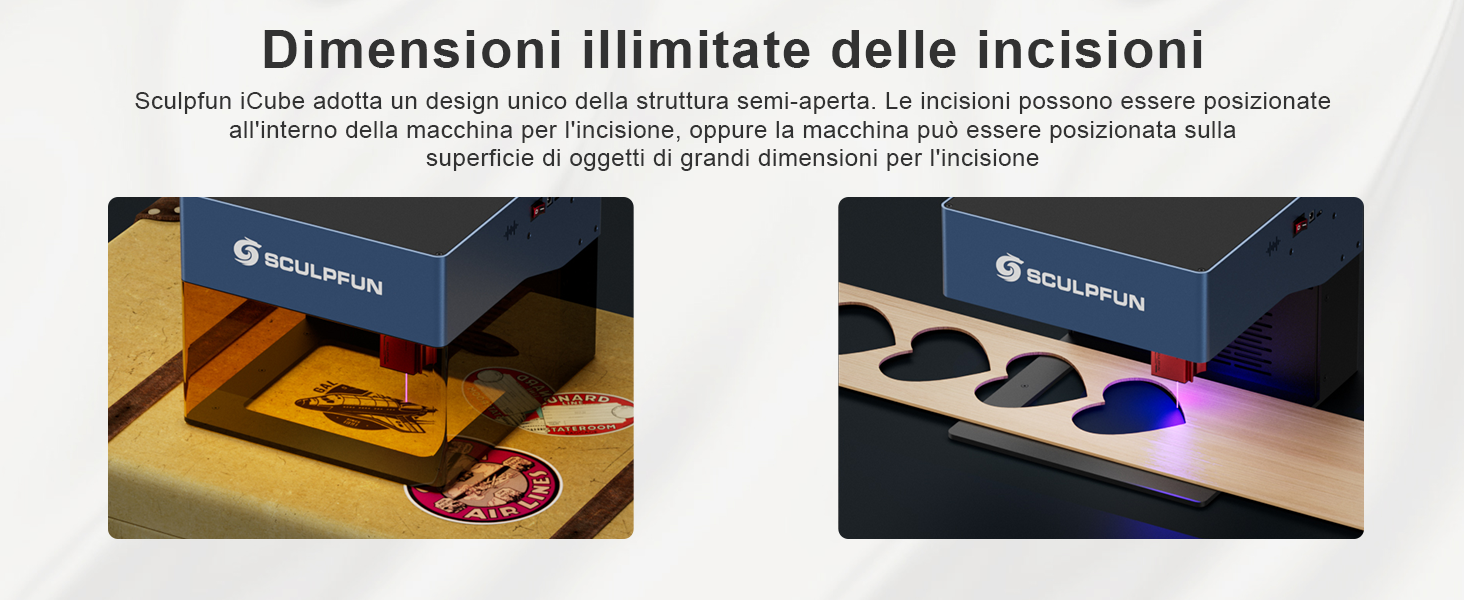 SCULPFUN iCube 3W incisione laser 