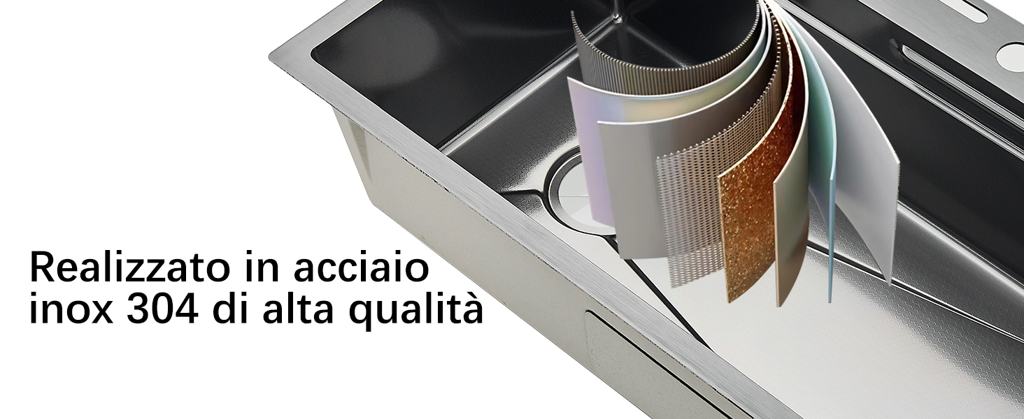 TVTIUO Lavello da Cucina con Display Digitale, Lavello da Cucina in Acciaio Inox