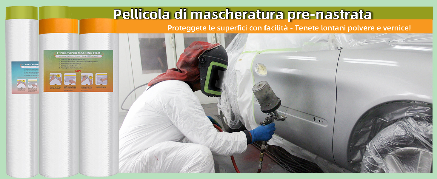 LLPT Nastro e Drappo Pellicola per Mascheratura Pre-Nastrata
