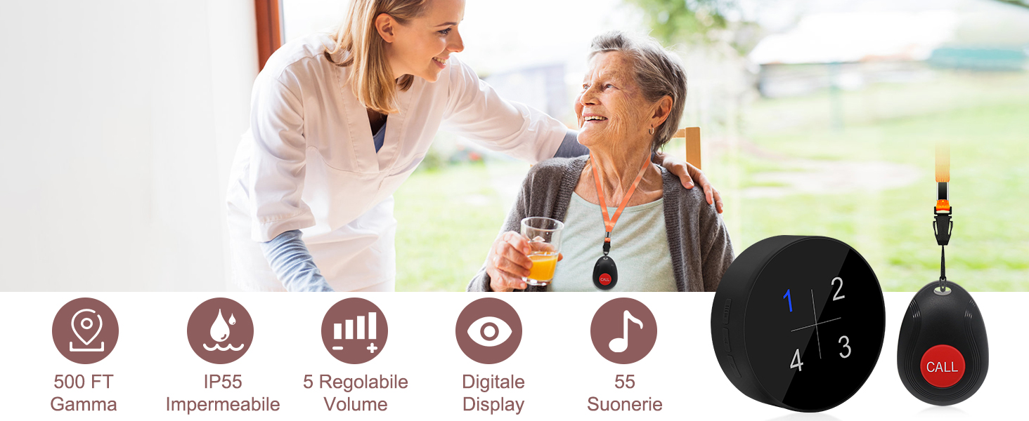 500 FT IP55 5 Regolabile Digitale 55 Gamma Impermeabile Volume Display Suonerie
