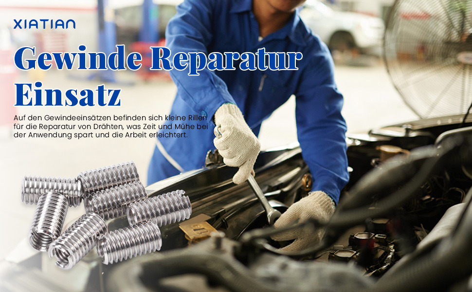 Sugli inserti filettati ci sono piccole scanalature per la riparazione dei fili