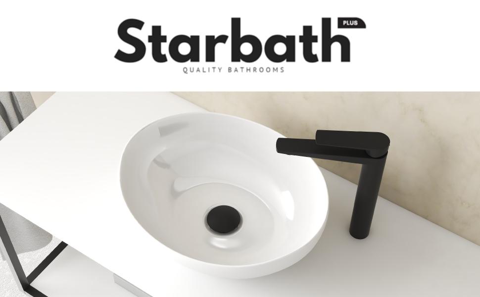 lavabo, lavabo sobre encimera, lavabo ovalado, lavabo blanco sobre encimera, Starbath Plus
