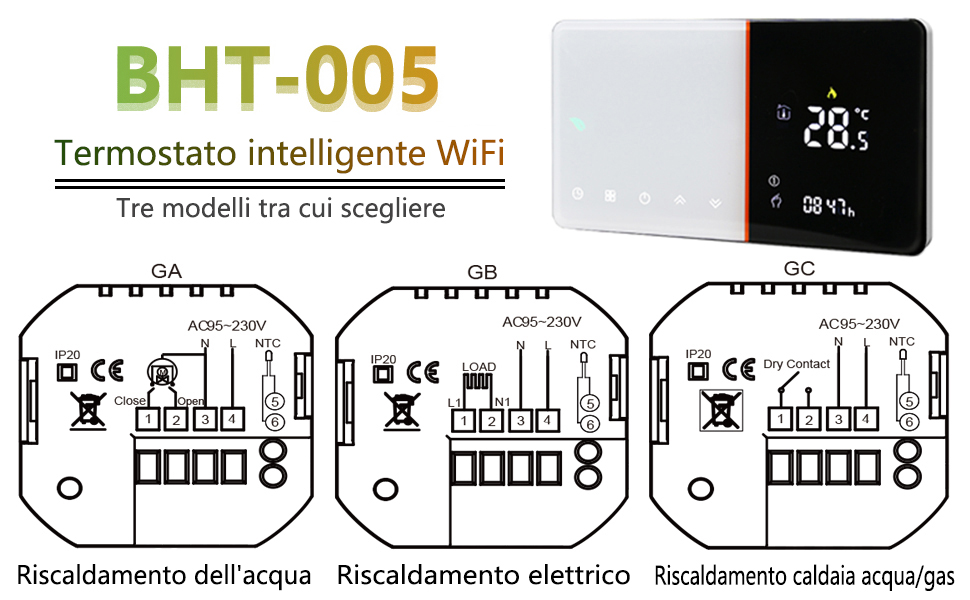 BecaSmart serie 005 Termostato Wi-Fi intelligente