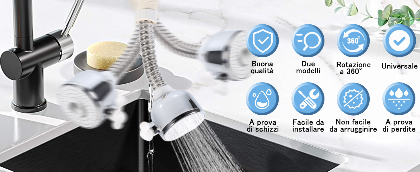 Adattatore Estensore Rubinetto Flessibile 360°