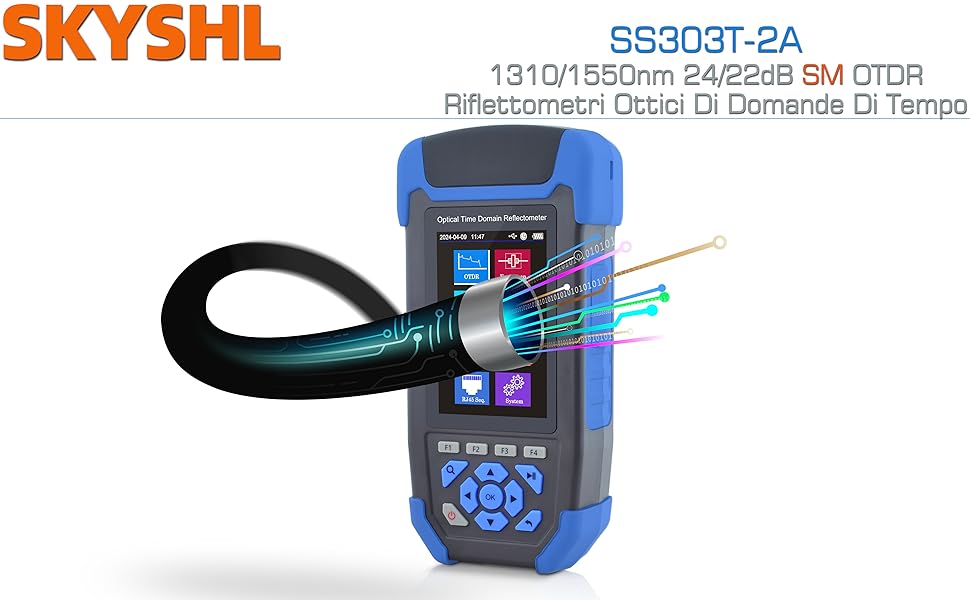 SKYSHL 1310nm+1550nm 24dB+22dB OTDR Tester per Fibra Ottica