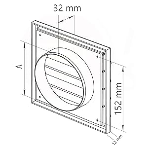 Disegno posteriore griglia lamellare