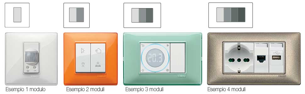 vimar, placche elettriche, placche, punto luce elettrico, interruttori, prese, plana