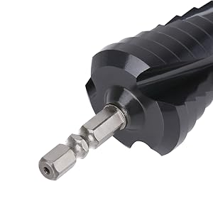 Spaccalegna con codolo esagonale da 1/4 pollici, punta per trapano a gradini in metallo