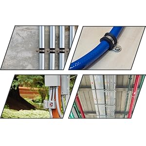 Collage di possibili applicazioni: Tubi, tubi flessibili, guaine vuote ed elettriche.