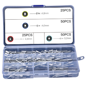 Include 150 rivetti in alluminio