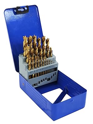 S&R 25 Punte per Legno Professionali 1-13mm in Acciaio HSS 4241, Rivestimento Tin. 