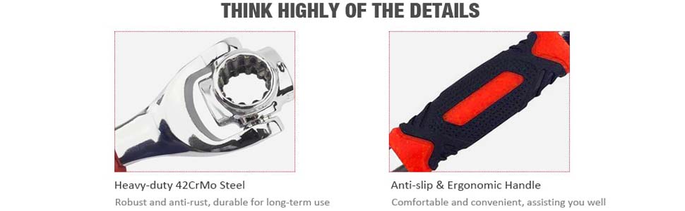 Strumento chiave con testa girevole a 360 gradi