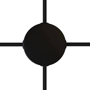 Kit Mini rosone cilindrico in metallo a 4 fori laterali (scatola di derivazione) - Finitura Nero