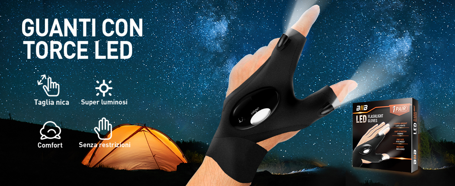 guanti con led