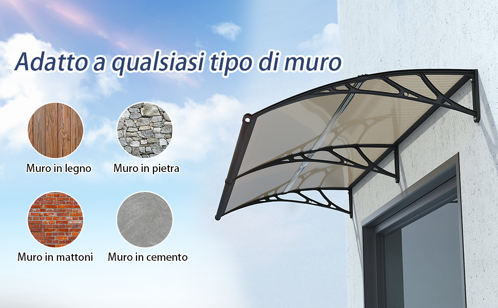pensilina tettoia per porta terrazza