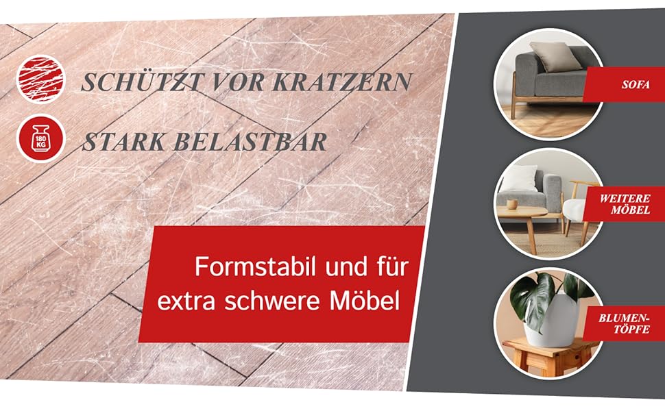 Protezione da graffi, molto resistente, indeformabile, mobili extra pesanti, divani, scivoli per mobili, 180 kg