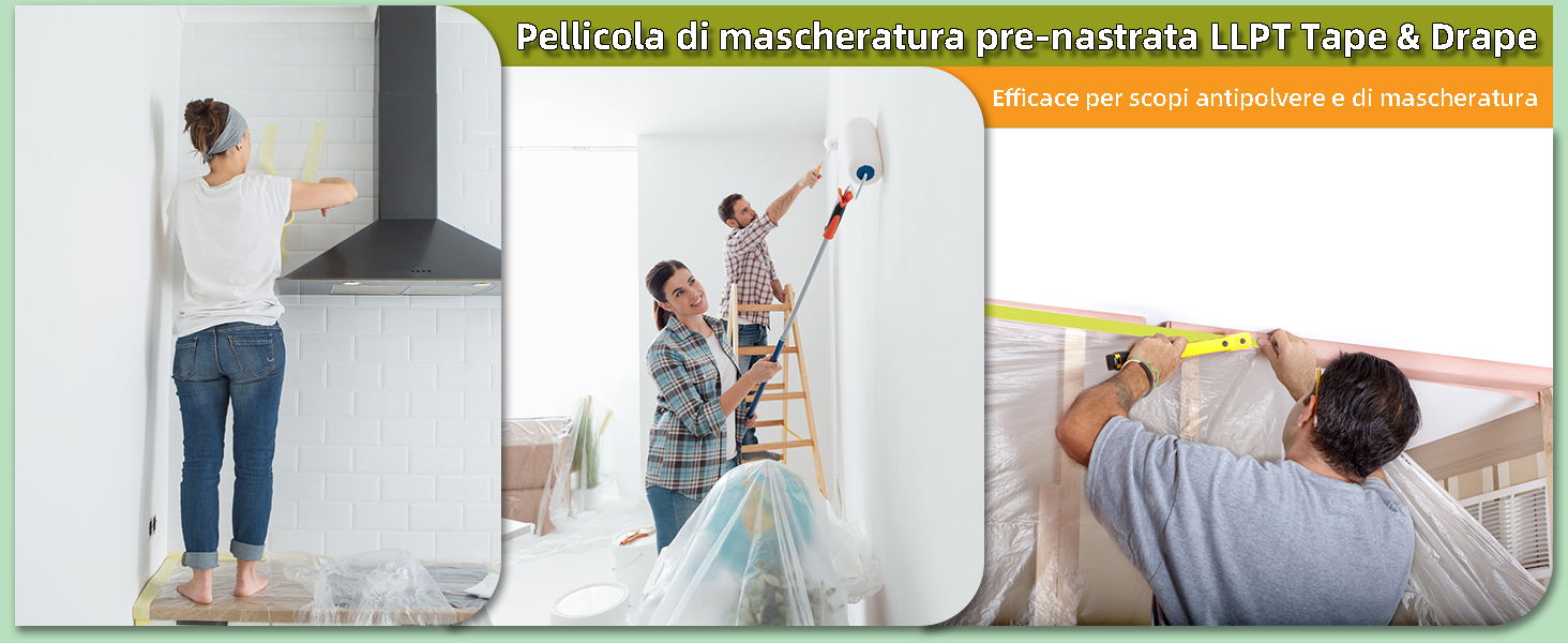 LLPT Nastro e Drappo Pellicola per Mascheratura Pre-Nastrata