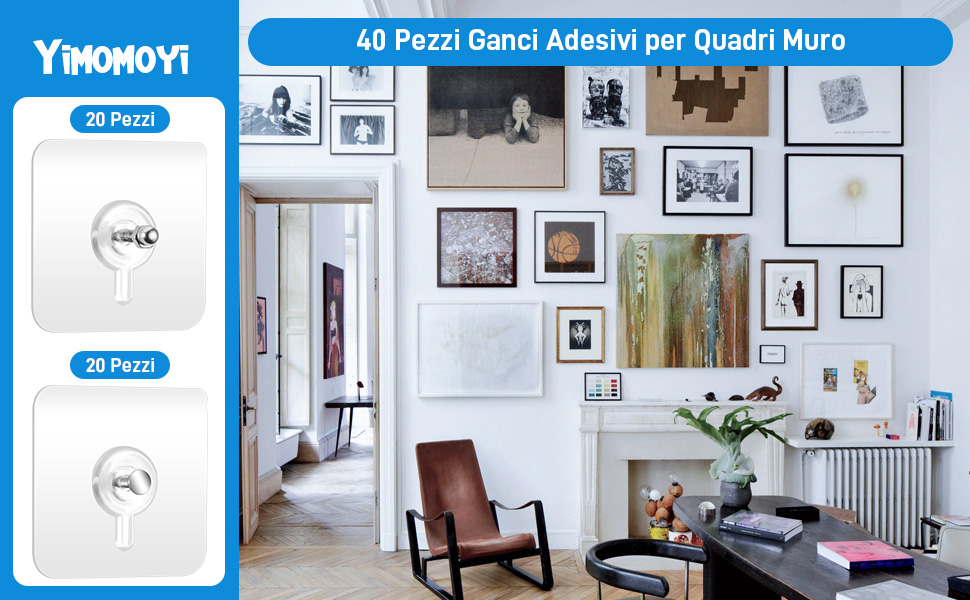 ganci adesivi per quadri