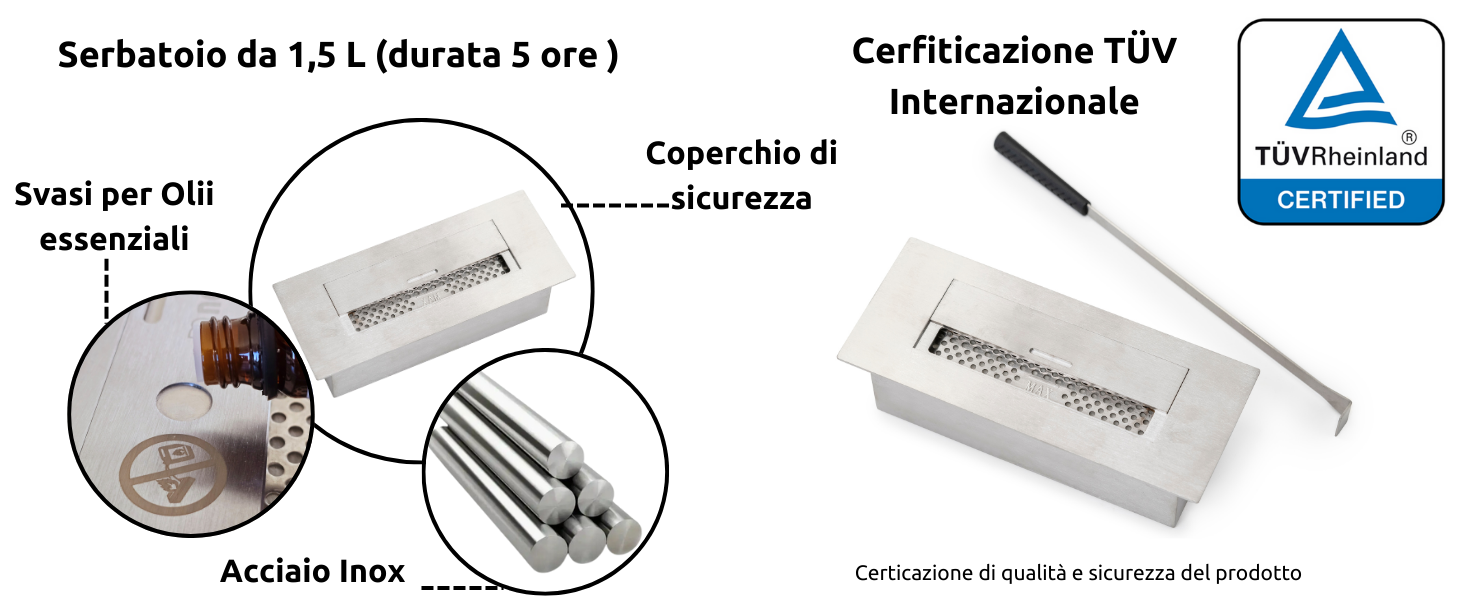 bruciatore biocamino tuv