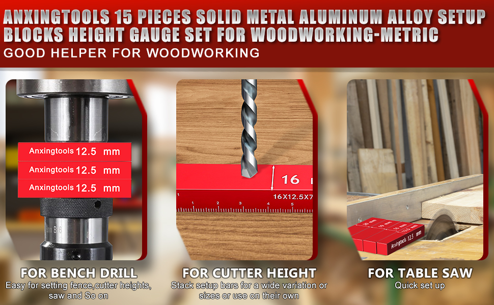 metrico accessori per seghe da banco indicatore di altezza del blocco di configurazione regolabile