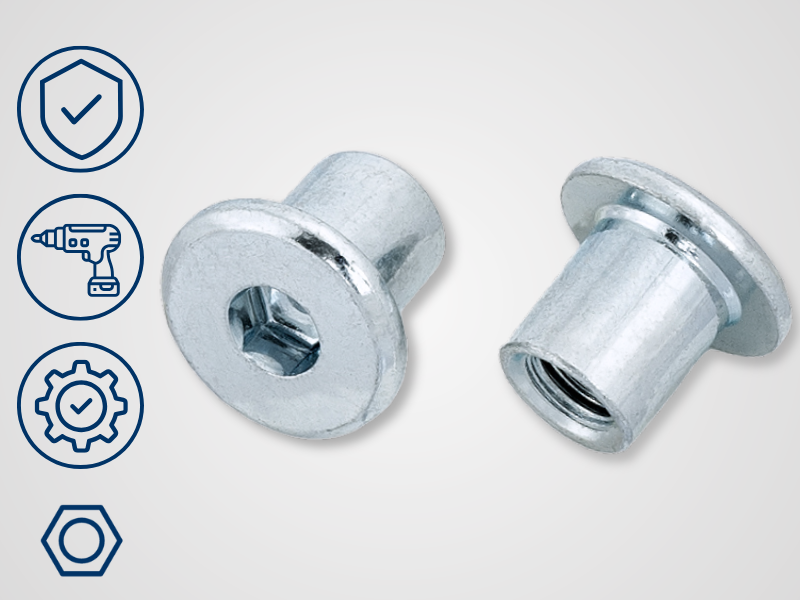  dado manicotto boccola filettata inseribile acciaio zincato montaggio tecnico vite