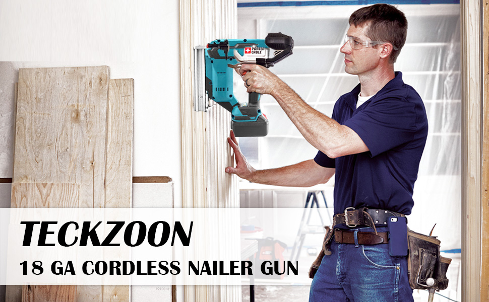 TECKZOON Upgrade kabellose Akku Nagelpistole Nailer 900W kompatibel mit Makita 21V akku