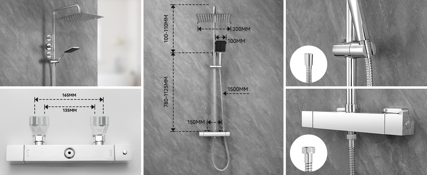 colonna doccia con miscelatore termostatico