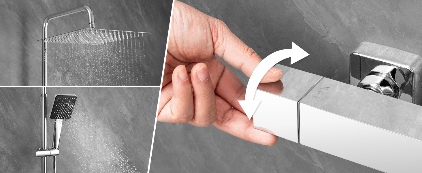 colonna doccia con miscelatore termostatico