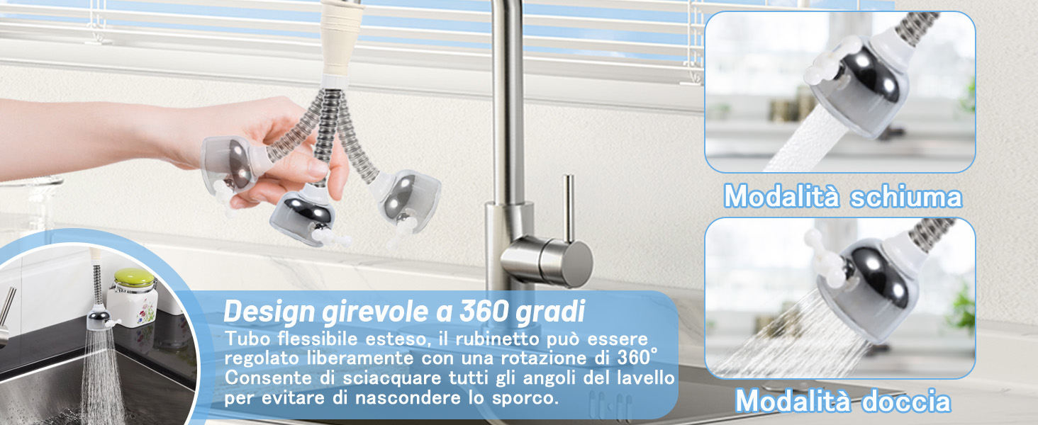 Adattatore Estensore Rubinetto Flessibile 360°