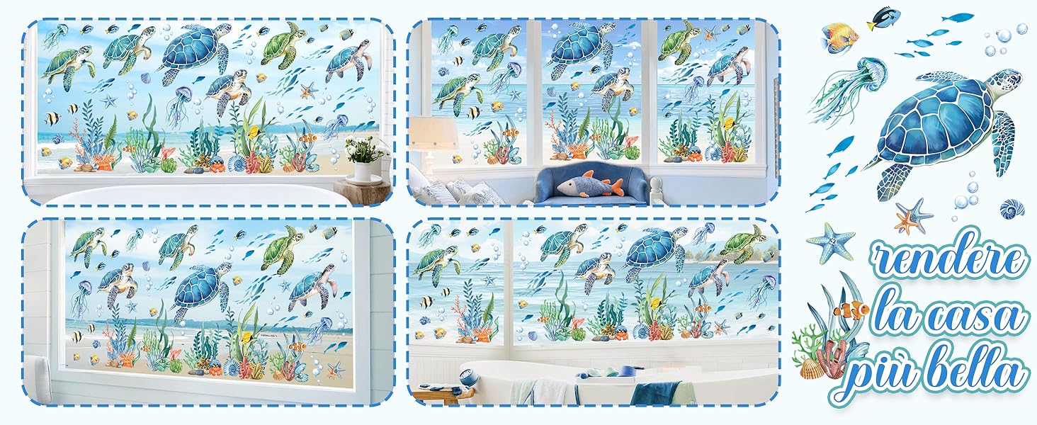 Tartaruga Decalcomanie per Finestre 