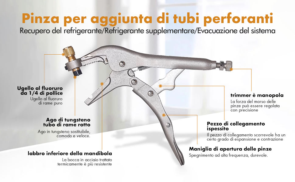 Recupero Tubo refrigerazione Pinza Strumento di bloDCaggio