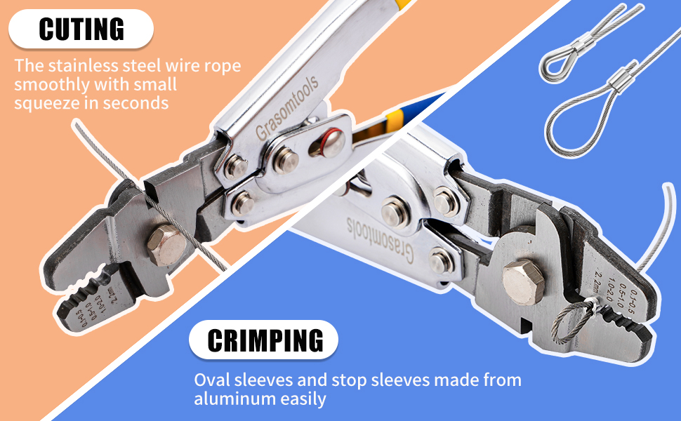 Attrezzo di crimpatura per fune metallica, crimpatrice per cavi, pressatura, pressatura in alluminio
