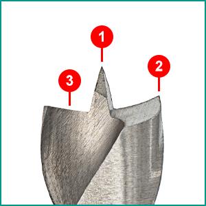 ENT 09225 - Punte per legno set da 25 pezzi base rettificata in acciaio super rapido