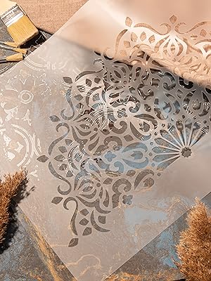 Nakleo - Stencil in plastica riutilizzabile per decorare interni della stanza, collezione singola, fai da te