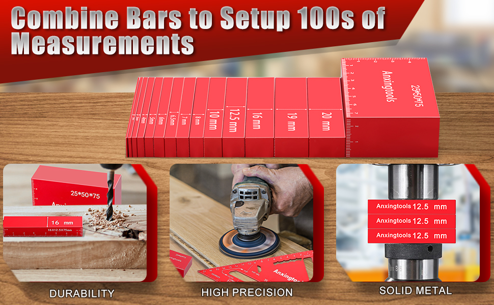 metrico accessori per seghe da banco indicatore di altezza del blocco di configurazione regolabile