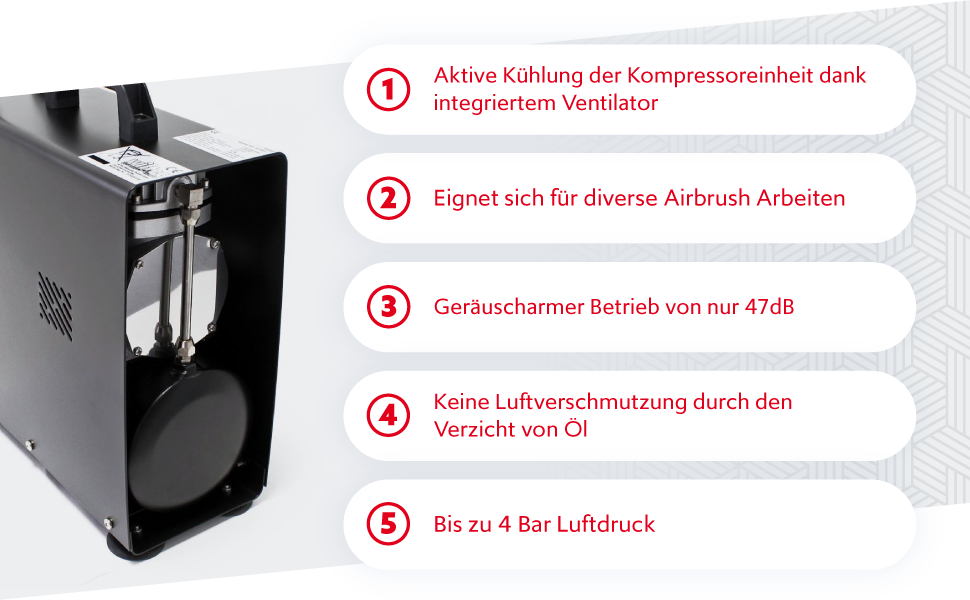 Compressore aerografo AF186A serbatoio ad aria compressore monocilindrico 4bar spegnimento automatico