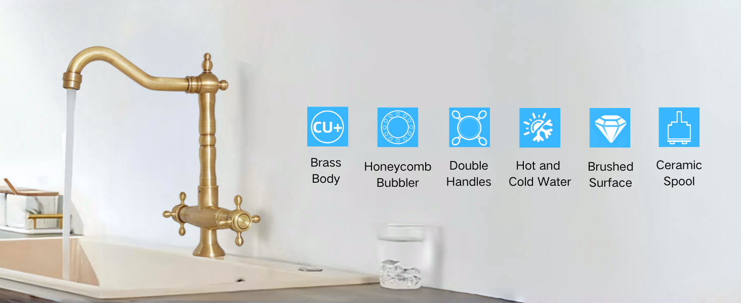 Retrò Miscelatore Lavabo Bagno Alto in Bronzo