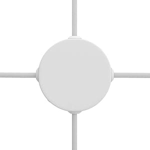 Rosone cilindrico in metallo a 4 fori laterali (scatola di derivazione) - Finitura Bianco opaco