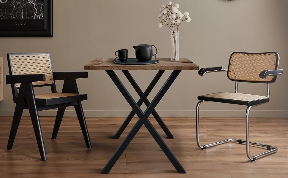 ECD Germany set 2 gambe da tavolo tavolino struttura telaio supporto mobili base in acciaio