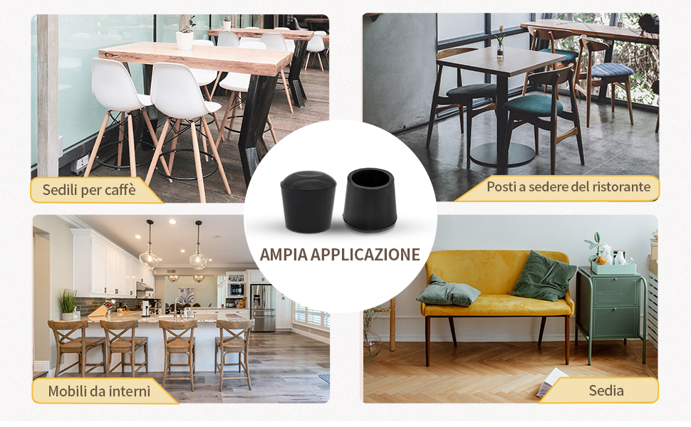 Tappi per le gambe della sedia in gomma Tappi protettivi rotondi Protezioni per le gambe della sedia